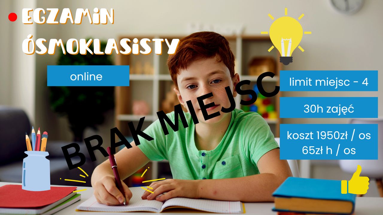 Kurs przygotowujący do egzaminu ósmoklasisty – E8 online