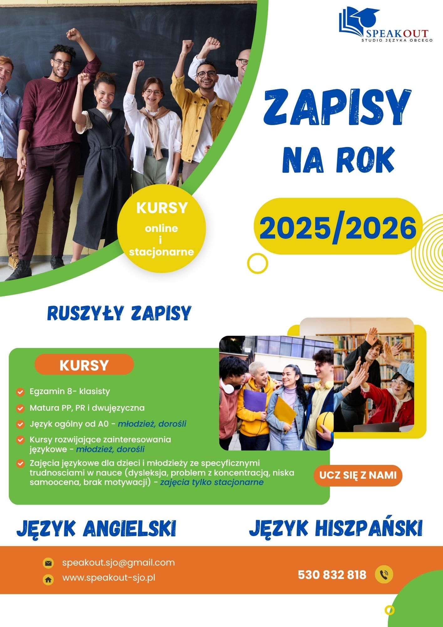 Ruszyły zapisy na nowy rok szkolny 2025/2026 w SpeakOut, dla dzieci i młodzieży